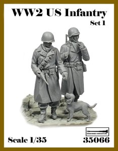 画像1: アルデンヌミニチュア[AR35066]1/35 WWII アメリカ陸軍歩兵セット＃1(2体入) (1)