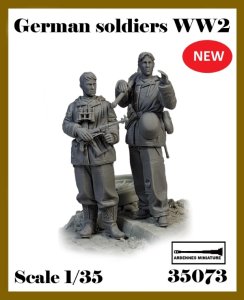 画像1: アルデンヌミニチュア[AR35073]1/35 WWII ドイツ 冬季装備の兵士セット(2体入) (1)