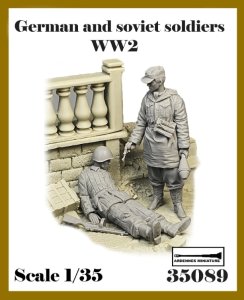 画像1: アルデンヌミニチュア[AR35089]1/35 WWII ドイツ/ソビエト 歩兵セット 戦いの後(2体入) (1)