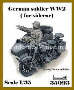 画像1: アルデンヌミニチュア[AR35093]1/35 WWII ドイツ サイドカーに乗る兵士(イタレリBMW R75用) (1)