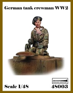 画像1: アルデンヌミニチュア[AR48003]1/48 WWII ドイツ ハッチに座る冬季装備の戦車兵 (1)