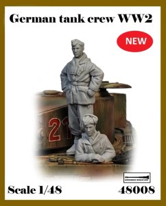 画像1: アルデンヌミニチュア[AR48008]1/48 WWII ドイツ 待機中の冬季装備の戦車兵セット(2体入) (1)