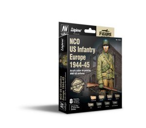 画像1: Alpine Miniatures[AM70244]フィギュアカラーシリーズ 1/35 WWIIアメリカ陸軍下士官 欧州戦線1944〜45(アルパインおまけ付） (1)