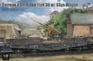 画像1: ボーダーモデル[BT044]1/35 ドイツ 88mm砲 Flak36 ｗ/SSys平貨車 (1)