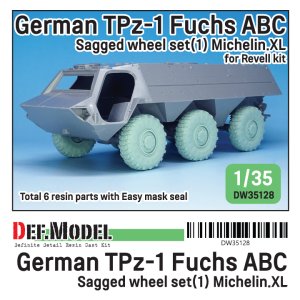 画像1: DEF.MODEL[DW35128]1/35 現用 ドイツ連邦軍TPz-1フックス装甲車用自重変形タイヤセット1フランス製仕様(レベル用) (1)