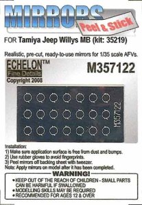 画像1: Echelon[M357122]Jeep Willys MB用ミラーセット(タミヤ用)21ケセット (1)