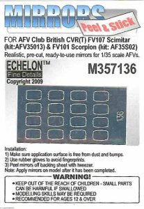 画像1: Echelon[M357136]British CVR(T) FV107 Scimitar & FV101 Scorpion Mirrors (AFV Club) (Adhesive) (1)