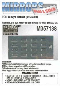 画像1: Echelon[M357138]Matilda 2 MkIII/IV Mirrors (Tamiya) (Adhesive) (1)