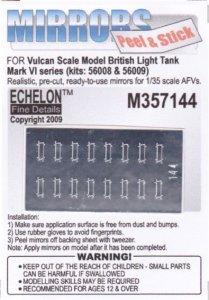 画像1: Echelon[M357144]British Light Tank Mk VI series Mirrors (Vulcan) (Adhesive) (1)