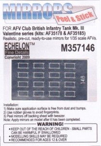 画像1: Echelon[M357146]Valentine Tank series Mirrors (AFV Club) (Adhesive) (1)