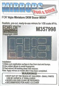 画像1: Echelon[M357998]DKW Boxer MRAP Mirrors (Vajra Miniature) (Adhesive) (1)