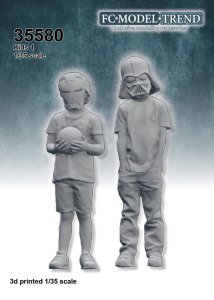 画像1: FC★MODEL[FC35580]1/35 Kids with masks 1 (1)