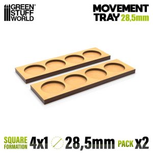 画像1: グリーンスタッフワールド[GSWD-12627]MDF ムーブメント トレイ 28.5mm 4x1 - スカーミッシュ ライン (1)