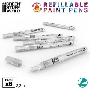 画像1: グリーンスタッフワールド[GSWD-12875]Refillable paint pen 0.7 (pack x6) (1)