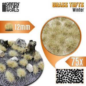 画像1: グリーンスタッフワールド[GSWD-12942]Static Grass Tufts 12 mm - Winter White (1)