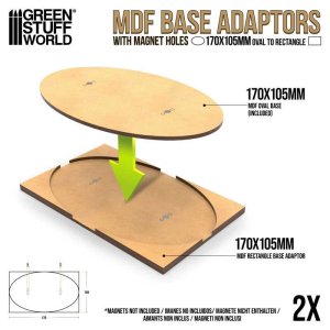 画像1: グリーンスタッフワールド[GSWD-13115]MDF Base adapter - Oval 170x105mm to Rectangular (1)