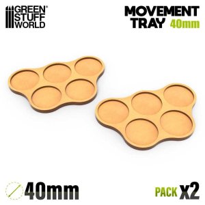 画像1: グリーンスタッフワールド[GSWD-5428]MDF Movement Trays 40mm x5 - Skirmish (1)