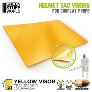 画像1: グリーンスタッフワールド[GSWD-5646]Cosplay Helmet TAC Visor - Yellow (1)