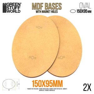 画像1: グリーンスタッフワールド[GSWD-13712]MDF Bases - Oval 150x95mm (1)