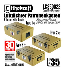 画像1: Lithokraft（リソクラフト）[LK350022]1/35 WWII ドイツ 防水型弾薬箱  (6個入) (1)