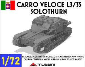 画像1: Mussini（ムッシーニ）[MM072-019]1/72 WWII イタリア カルロ・ベローチェL3/35 20mmゾロターン対戦車ライフル搭載型 (1)