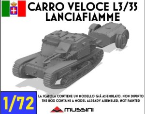 画像1: Mussini（ムッシーニ）[MM072-020]1/72 WWII イタリア カルロ・ベローチェL3/35 火炎放射器搭載型 (1)