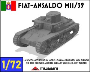 画像1: Mussini（ムッシーニ）[MM072-021]1/72 WWII イタリア フィアット・アンサルド M11/39戦車 (1)