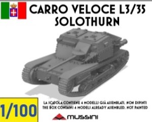 画像1: Mussini（ムッシーニ）[MM100-002]1/100 WWII イタリア カルロ・ベローチェL3/35 20mmゾロターン対戦車ライフル搭載型(4個入) (1)