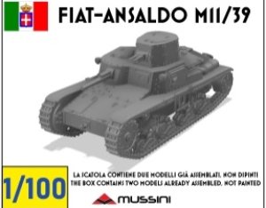 画像1: Mussini（ムッシーニ）[MM100-004]1/100 WWII イタリア フィアット・アンサルド M11/39戦車(2個入) (1)