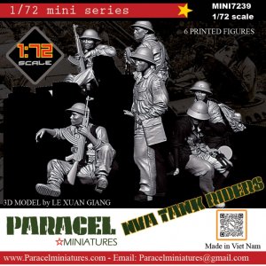 画像1: Paracel Miniatures[MINI7239]1/72 現用 北ベトナム軍(NVA) 戦車跨乗歩兵セット(6体入) (1)