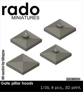 画像1: Rado Miniatures[RDM35B06]1/35 汎用 柱頭の屋根(8個入) (1)