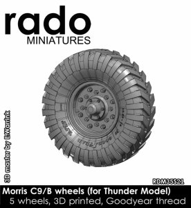 画像1: Rado Miniatures[RDM35S21]1/35 WWII イギリス モーリスボフォースC9/B用自重変形タイヤセット＃2 グッドイヤータイヤ(3Dプリント製 サンダーモデル用) (1)