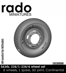 画像1: Rado Miniatures[RDM35S23]1/35 WWII ドイツ Sd.Kfz.234 8輪重装甲車用タイヤセット コンチネンタルタイプ(8+1個入) (1)