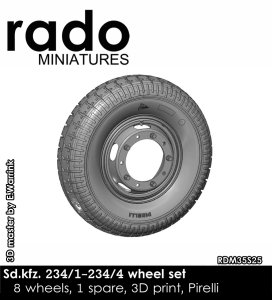 画像1: Rado Miniatures[RDM35S25]1/35 WWII ドイツ Sd.Kfz.234 8輪重装甲車用タイヤセット ピレリタイプ(8+1個入) (1)