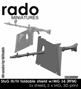 画像1: Rado Miniatures[RDM35S27]1/35 WWII ドイツ III/IV号突撃砲用 MG34機関銃用起倒式シールド(ライフィールドモデル用) (1)