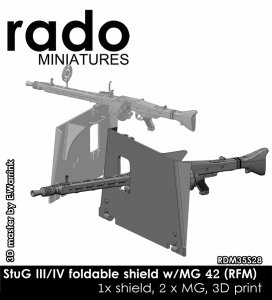 画像1: Rado Miniatures[RDM35S28]1/35 WWII ドイツ III/IV号突撃砲用 MG42機関銃用起倒式シールド(ライフィールドモデル用) (1)