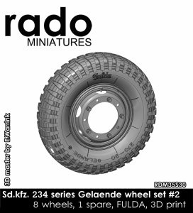 画像1: Rado Miniatures[RDM35S30]1/35 WWII ドイツ Sd.Kfz.234 8輪重装甲車用自重変形タイヤ ゲレンデタイヤセット＃2 フルダ製(8個＋スペア1個入) (1)