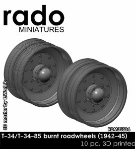 画像1: Rado Miniatures[RDM35S34]1/35 WWII 露/ソ T-34/T-34-85戦車用 燃え尽きた転輪 1942-45年(10個入) (1)