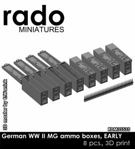 画像1: Rado Miniatures[RDM35S35]1/35 WWII ドイツ 機関銃用弾薬箱セット 初期タイプ(8個入 弾帯付) (1)