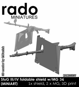 画像1: Rado Miniatures[RDM35S37]1/35 WWII ドイツ III/IV号突撃砲用 MG34機関銃用起倒式シールド(ミニアート用) (1)