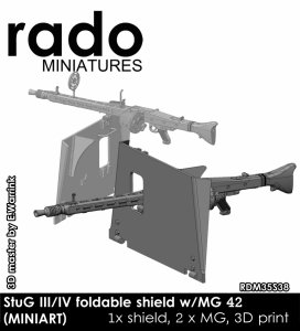 画像1: Rado Miniatures[RDM35S38]1/35 WWII ドイツ III/IV号突撃砲用 MG42機関銃用起倒式シールド(ミニアート用) (1)