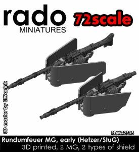 画像1: Rado Miniatures[RDM72S05]1/72 WWII ドイツ ヘッツァー駆逐戦車/III/IV号突撃砲用車内操作式機銃 前期タイプ(3Dプリント製 2個入) (1)