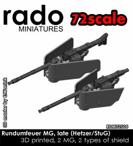 画像1: Rado Miniatures[RDM72S06]1/72 WWII ドイツ ヘッツァー駆逐戦車/III/IV号突撃砲用車内操作式機銃 後期タイプ(3Dプリント製 2個入) (1)