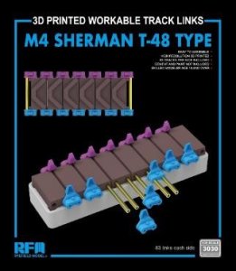画像1: ライフィールドモデル[RFM3030]1/35 M4 シャーマン用T-48 連結組立可動式履帯セット (3Dプリンター製) (1)