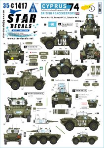 画像1: STAR DECALS[SD35-C1417]1/35 現用 キプロス紛争1974＃2 1974年夏トルコ軍侵攻でのイギリス平和維持軍 フェレットMk.1/2/フェレットMk.2/3/サラディンMk.2 (1)