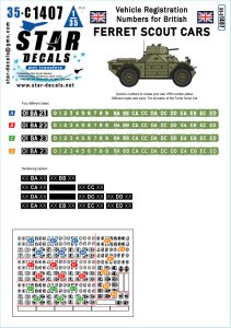 画像1: STAR DECALS[SD35-C1407]1/35 現用 イギリス フェレット偵察装甲車用車両登録番号セット (1)