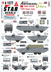 画像1: STAR DECALS[SD72-A1177]1/72 WWII イギリス D-デイのDUKW/シープ水陸両用車＃2 第297総合輸送中隊/ビーチ集団 (1)