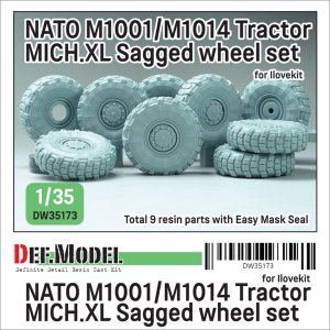 画像1: DEF.MODEL[DW35173]1/35 現用 NATO M1001/M1014 MANトラクター用Mich. XL自重変形タイヤセット(アイラブキット用) (1)