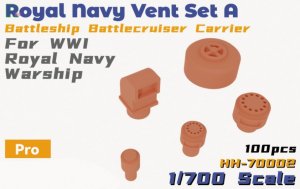 画像1: HEAVY HOBBY[HH-70002]Royal Navy Vent Set A Battleship Battlecruiser Carrier For WWI Royal Navy Warship (1)