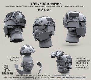 画像1: Live Resin[LRE35182]1/35  現用米兵ヘッドセット5(4個) (1)